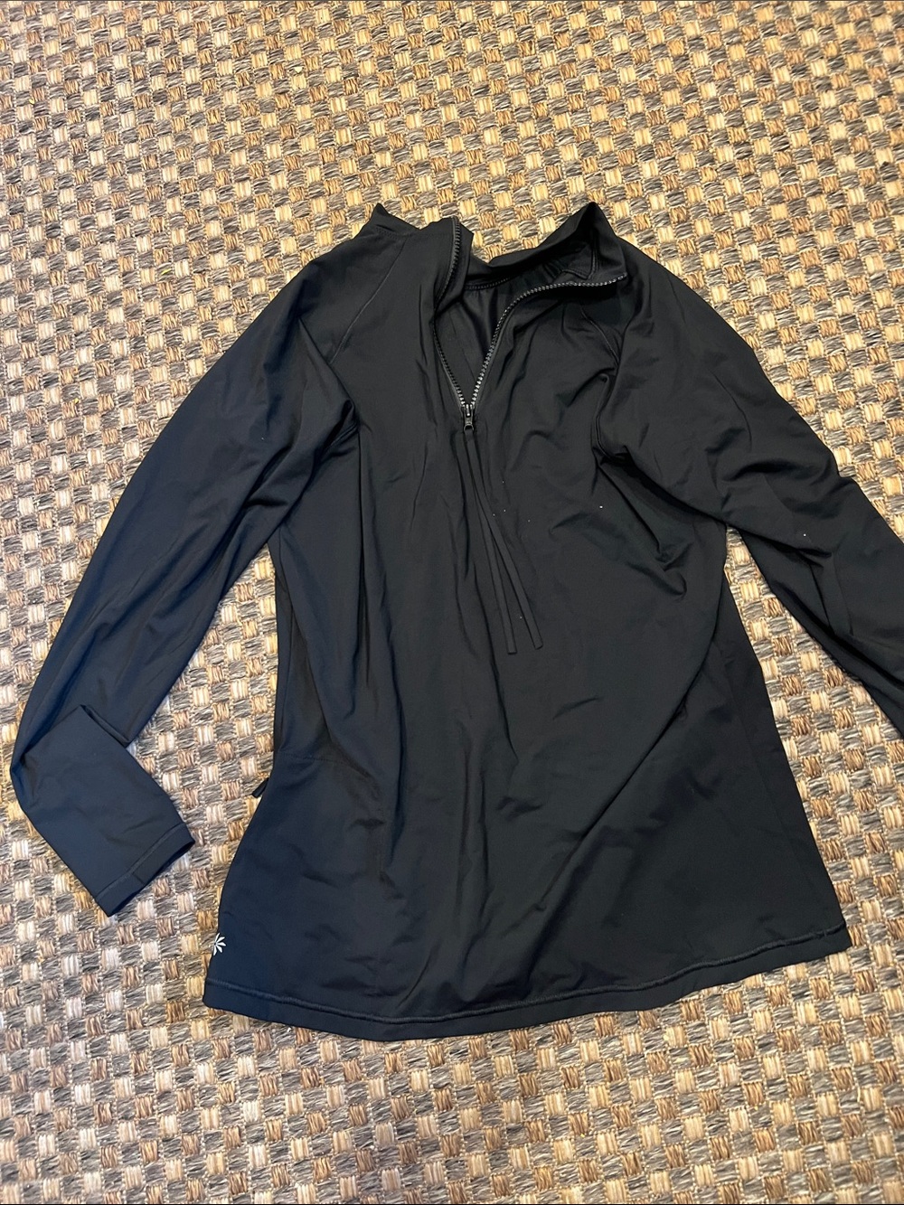 Athleta Black Quarter-Zip Long Sleeve Shirt